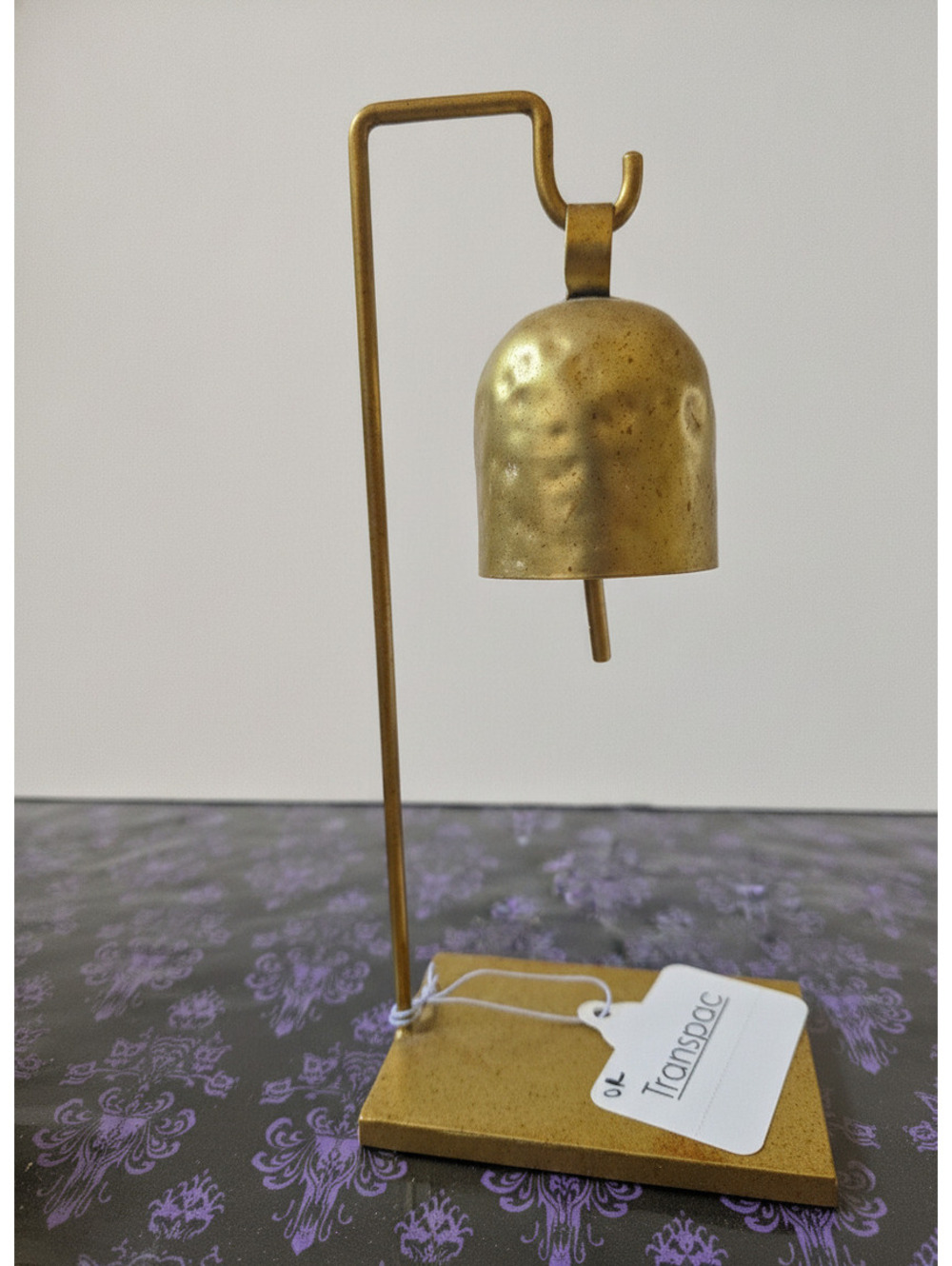 Vintage Brass Desk Bell on Stand